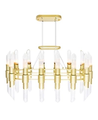 Cwi Lighting 22" Metal Croissant 28 Light Chandelier