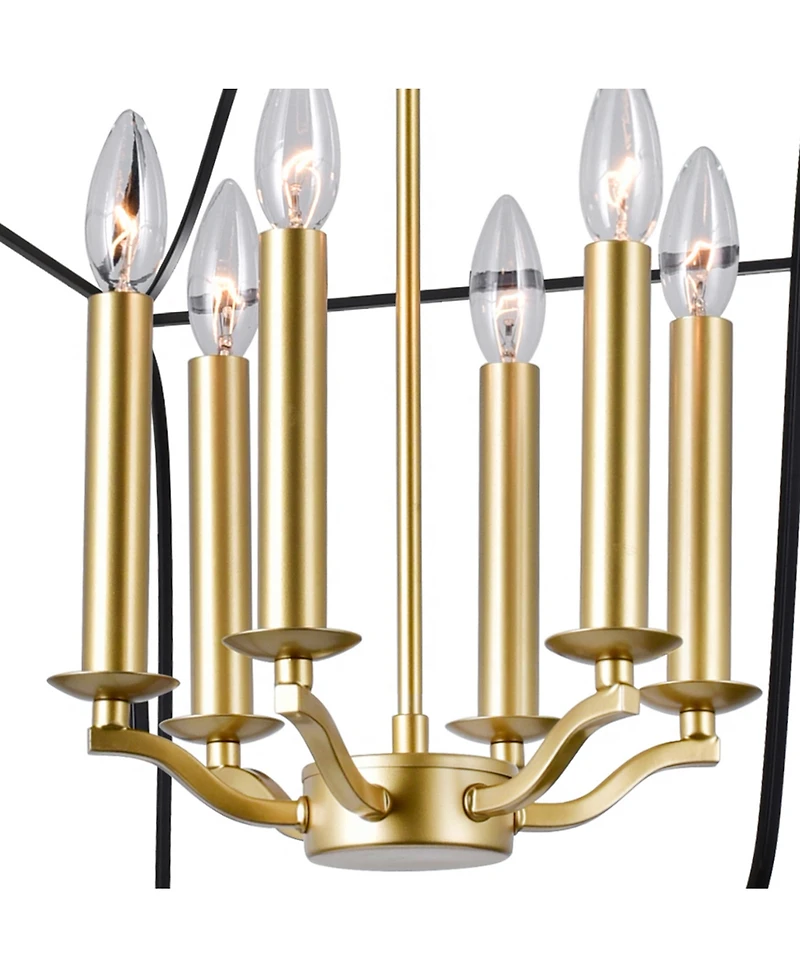 Cwi Lignting 22" Metal Tudor 6 Light Chandelier