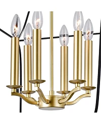 Cwi Lignting 22" Metal Tudor 6 Light Chandelier