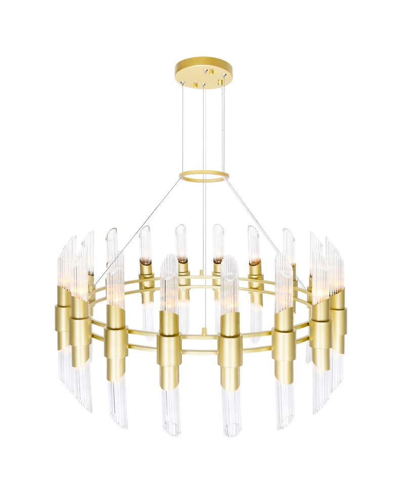 Cwi Lighting 22" Metal Croissant 36 Light Chandelier