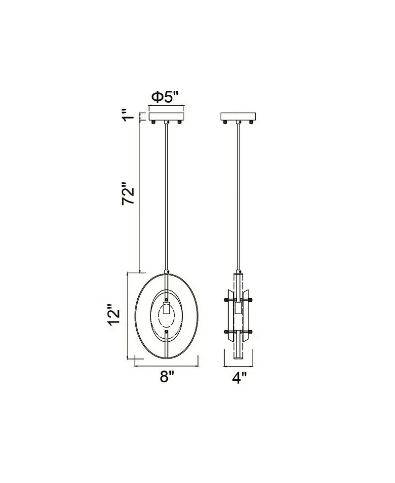 Cwi Lighting 98" Metal Iris 1 Light Mini Pendant