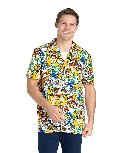 OppoSuits Men's Hawaiian Shirt - Short Sleeve Sonic Retro Multicolor