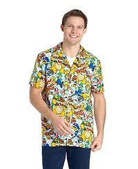OppoSuits Men's Hawaiian Shirt - Short Sleeve Sonic Retro Multicolor