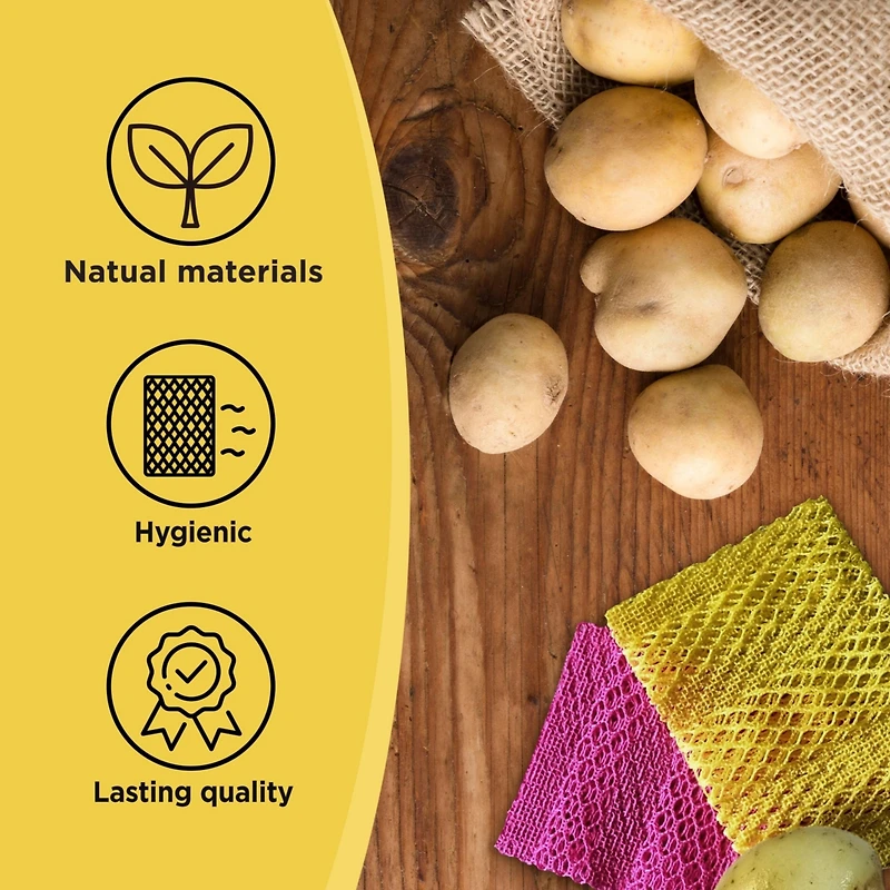 Cornssil Kproduct4u K-cornssil Potato & Vegetable Peeling Pla Scrubber, Yellow, 4 pcs