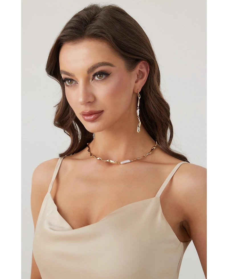 Freshwater Baroque Pearl Molten Necklace