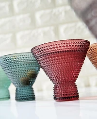 The Wine Savant Colored Stemless Martini Cocktail Glasses, Set of 6