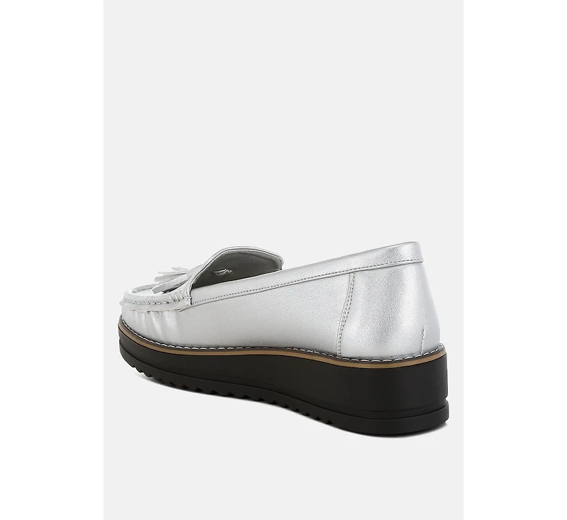 Larana Metallic Tassel Detail Loafers