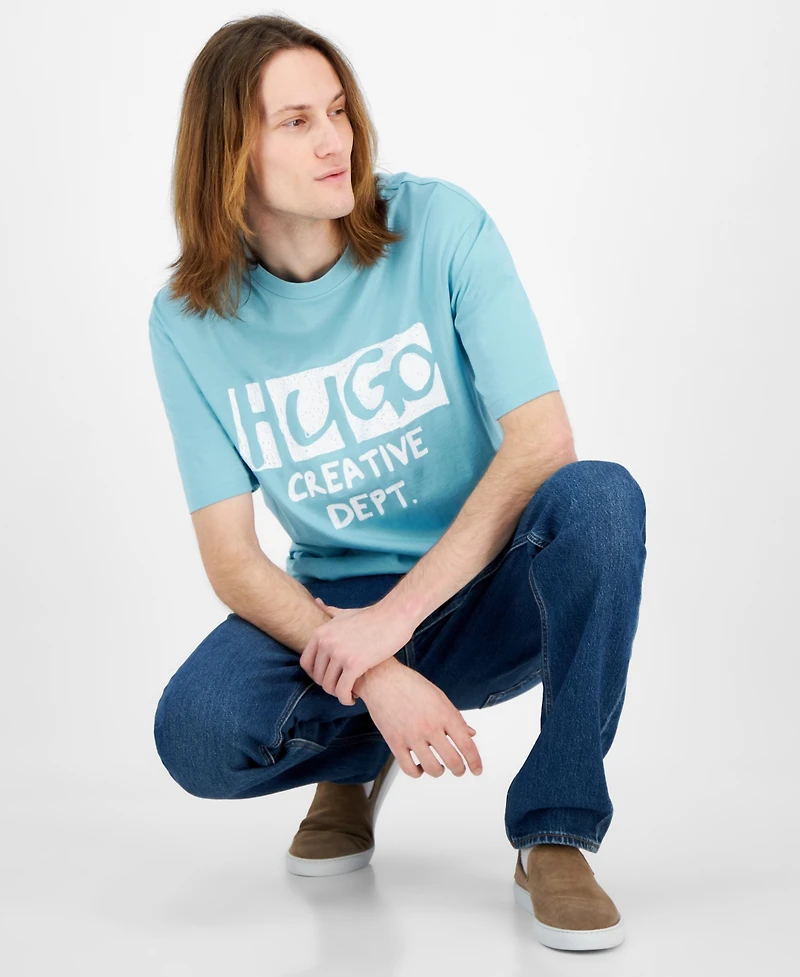 Hugo by Boss Men's Nugocrea Creative Department Short Sleeve Crewneck Logo Graphic T-Shirt