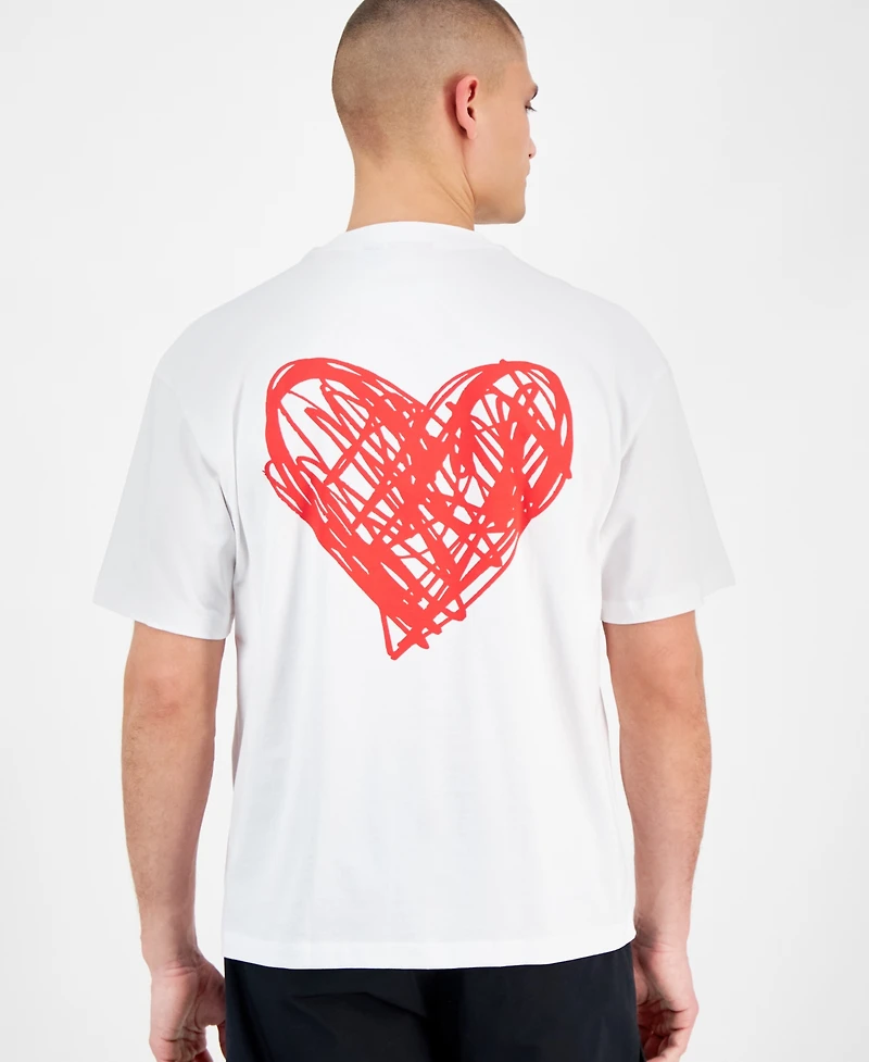 Hugo by Hugo Boss Men's Dewdam 10258021 01 Relaxed-Fit Graphic T-Shirt