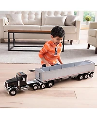 1/16 Big Roads Farm Black Peterbilt Model with Grain Trailer and Lights & Sounds