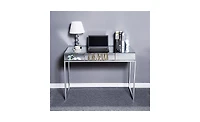 Slickblue Modern Mirrored Glass Table with One Drawer – Stylish Storage Solution