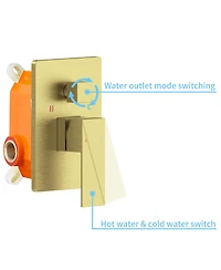 Slickblue Wall-Mounted Shower Faucet Combo Set Rainfall Shower Head & Handheld, Brushed Gold Finish