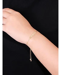 Devata Clover Box Chain Slider Bolo Bracelet in 14K Gold, Fits 6.0 in to 8.0 in wrist, approx. 4.3 grams