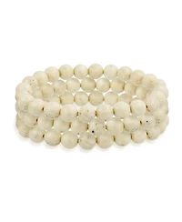 Bling Jewelry Stackable Set Of 3 Natural Stone Round Bead 8MM Multi Strand Stretch Bracelet