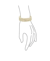 Bling Jewelry Stackable Set Of 3 Natural Stone Round Bead 8MM Multi Strand Stretch Bracelet