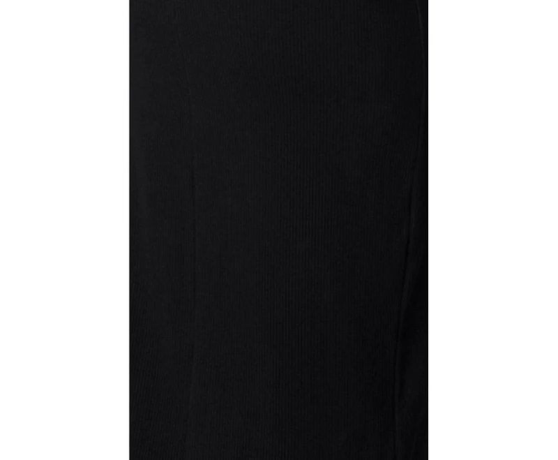 Bebe Women's Long Sleeve Square Neck Rib Maxi Dress