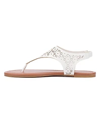 New York & Company Women's Nikki Hooded Perforated Thong Sandal