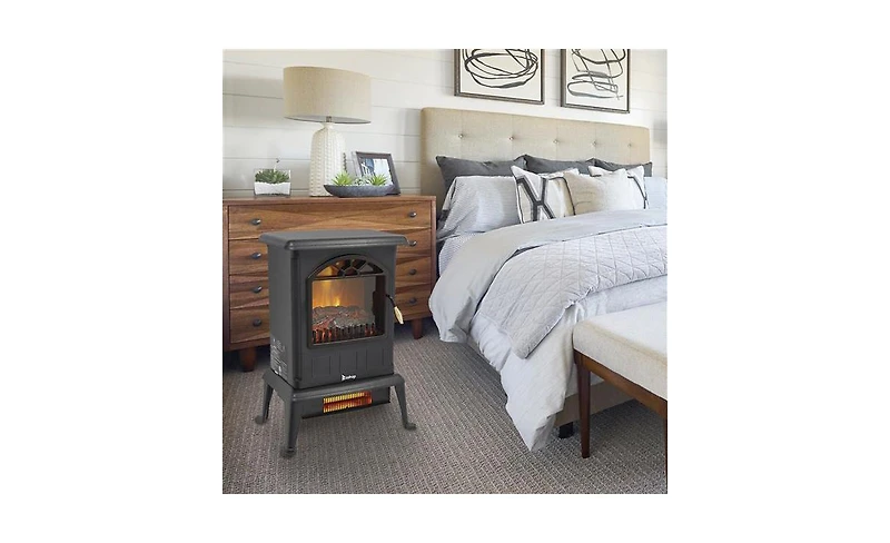 Slickblue Infrared Electric Fireplace Heater - Electric Fireplace Stove for Home Heating