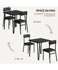 gaomon Dining Table for 2, Small Square kitchen Dinner Table Set for 2,Space Saving Wood Modern Dinette With Upholstered,3 Piece