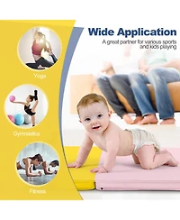 Hongge 6 x 2 Ft Tri-Fold Gym Mat with Handles and Removable Zippered Cover