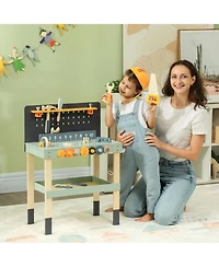 Qaba Toddler Tool Set, 49 Piece Kids Tool Bench Workbench Playset for 3-6