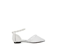 Rag & Co Shrami Pearl Rhinestone Strap Flat Sandals