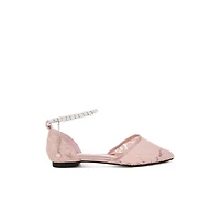 Rag & Co Shrami Pearl Rhinestone Strap Flat Sandals