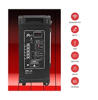 Pyle 10'' Portable Wireless Bluetooth Speaker System - Built-in Rechargeable Battery, Wireless Microphone, Usb/Micro Sd/Fm