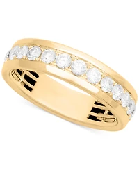 Men's Diamond Comfort Fit Band Ring (1 ct. t.w.) in 10k White Gold (also in 10k Yellow Gold)