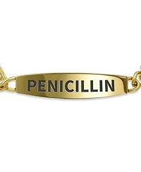 Bling Jewelry Penicillin Medical Identification Id Bracelet Miami Cuban Link Chain Gold 2 Tone Stainless