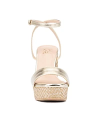Odalina Women's Raffia Platform Heel Sandals