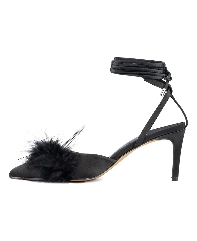 Womens Saylor- Faux Feather Heel Sandal