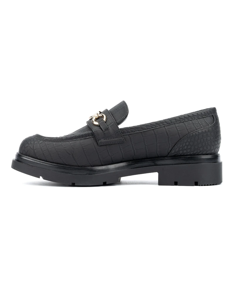 New York & Company Women's Alodie Chain Croc Embossed Loafers