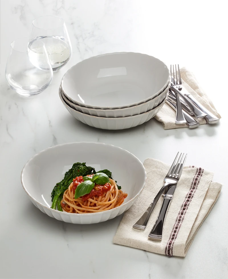 Lenox French Perle Scallop Pasta Bowls, Set of 4