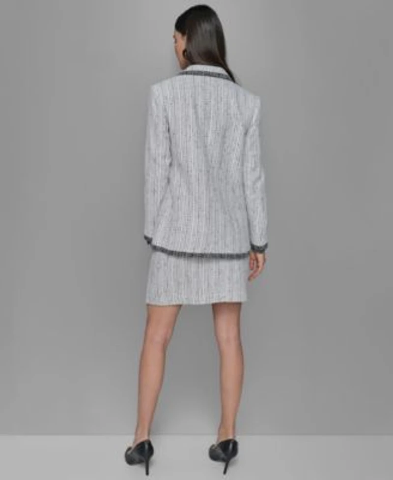 Karl Lagerfeld Paris Tweed Blazer Blouse Tweed A Line Skirt