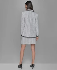 Karl Lagerfeld Paris Tweed Blazer Blouse Tweed A Line Skirt