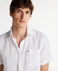 Tommy Hilfiger Men's Short-Sleeve Pigment-Dyed Linen Button-Front Shirt