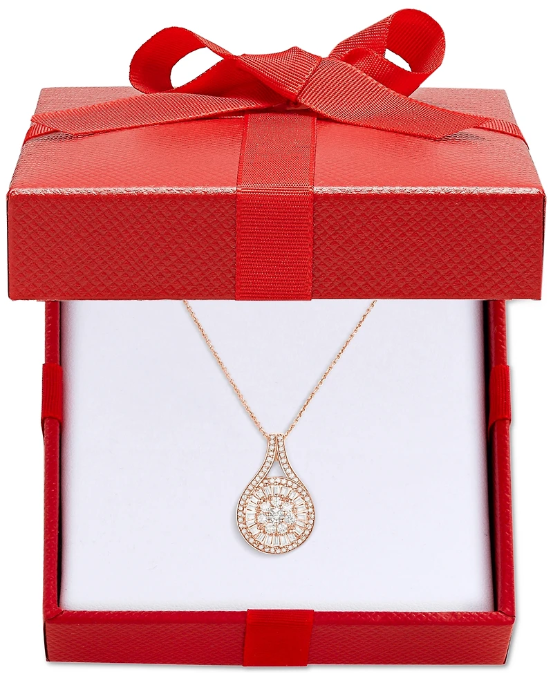 Diamond Baguette Cluster Pendant Necklace (1/2 ct. t.w.)