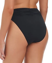 Sanctuary Women's Beach Goddess Excess Shirred-Waist High-Leg High-Rise Bikini Bottoms