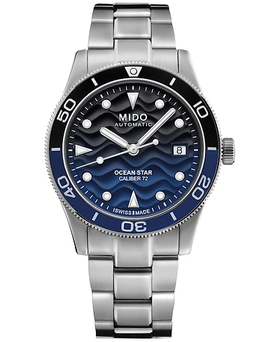 Mido Men's Swiss Automatic Ocean Star Captain Stainless Steel Bracelet Watch 39mm