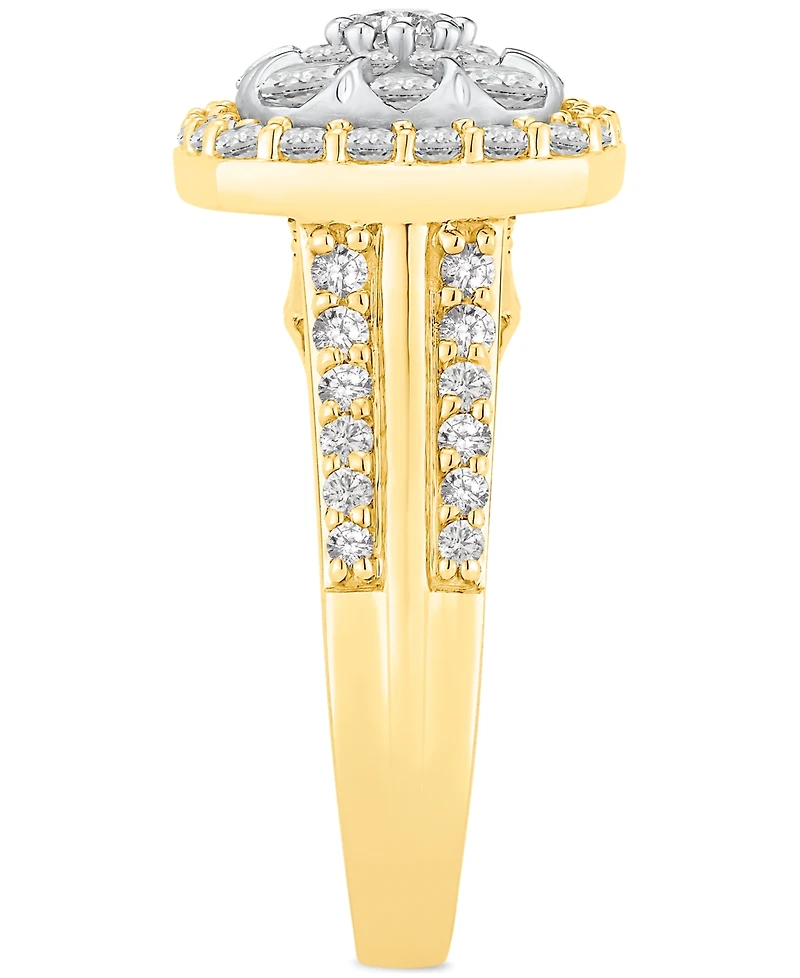 Diamond Square Cluster Engagement Ring (1-1/2 ct. t.w.) in 14k Gold