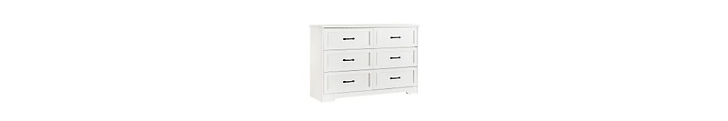 gaomon Dresser For Bedroom With 6 Drawers, Wood Drawer Dresser Chest Of Drawers For Closet, Living Room, Hallway, Nursery, Kids Bedroom(White)