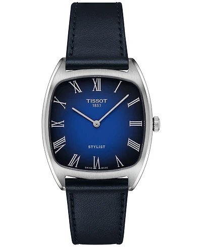 Tissot Women's Swiss Stylist Blue Leather Strap Watch 32mm