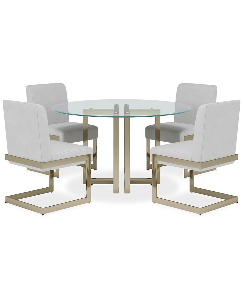 Emila 5 Pc. Dining Set (Round Table & 4 Chairs), Created for Macy's