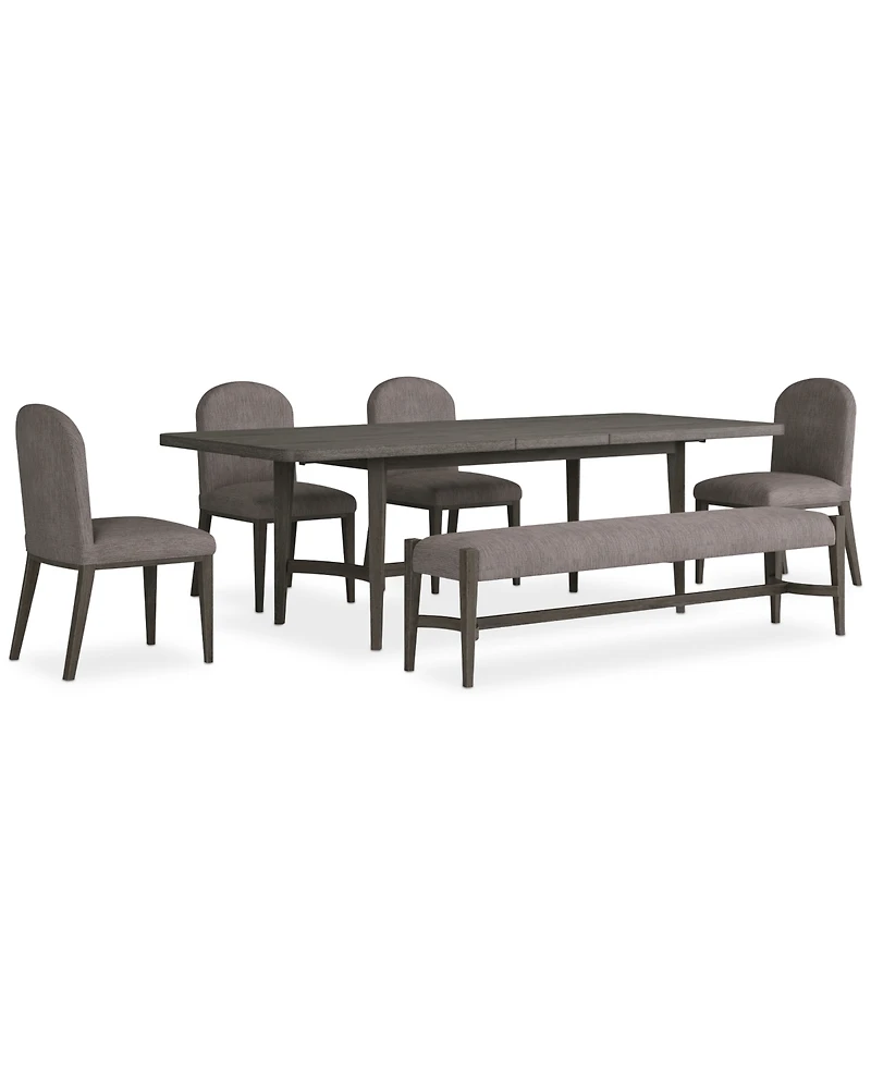 Griffith 6 Pc. Rectangular Dining Set (Table, 4 Side Chairs & Bench), Created for Macy's