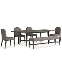 Griffith 6 Pc. Rectangular Dining Set (Table, 4 Side Chairs & Bench), Created for Macy's