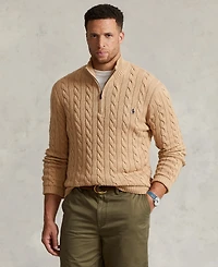 Polo Ralph Lauren Men's Big & Tall Cable-Knit Cotton Quarter-Zip Sweater