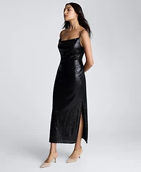 Kenneth Cole Women's Cowl Neck Sequin Maxi Dress