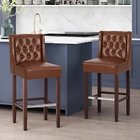 Set of 2 Bar Stools with 30.5" Seat Height and Backrest, Perfect for Kitchen Island or Home -The Pop