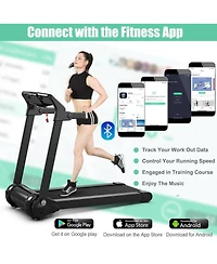 Hongge 3HP Electric Folding Treadmill with Bluetooth Speaker-Silver